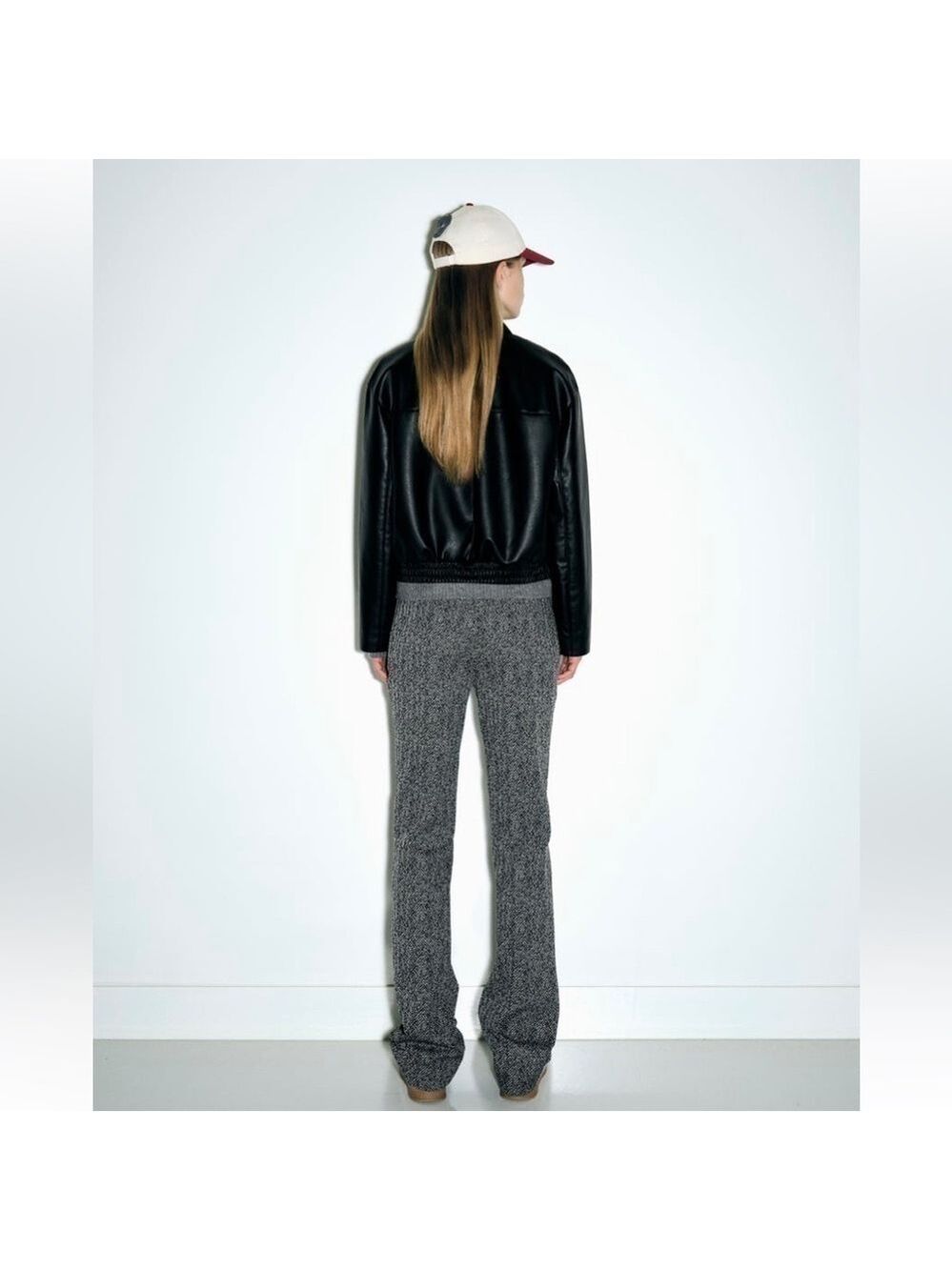 ZARA STRAIGHT LEG HERRINGBONE PANTS
WHITE BLACK SZ L - Picture 7 of 13